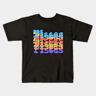 Rainbow Popart Pisces Kids T-Shirt